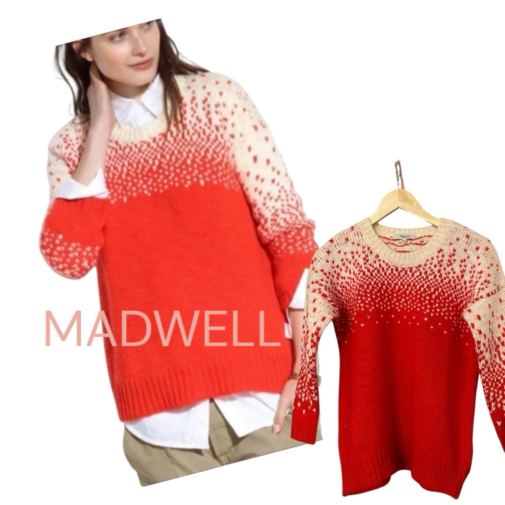 Madewell Drift Stitch  chunky knit wool blend sweater